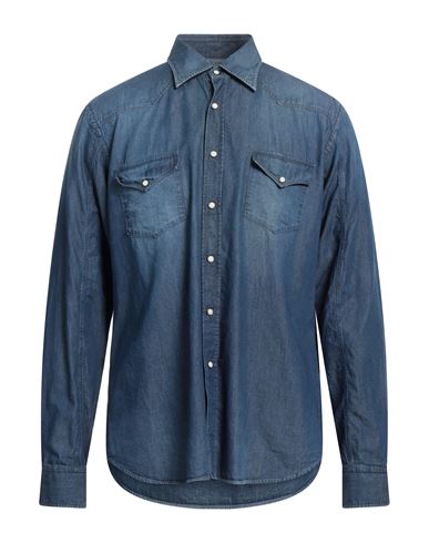 Alessandro Gherardi Man Denim Shirt Blue Size L Cotton
