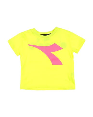 Diadora Babies'  Toddler Girl T-shirt Yellow Size 4 Cotton, Polyester