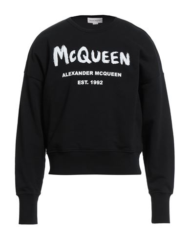 Shop Alexander Mcqueen Man Sweatshirt Black Size L Cotton, Elastane, Viscose, Polyester