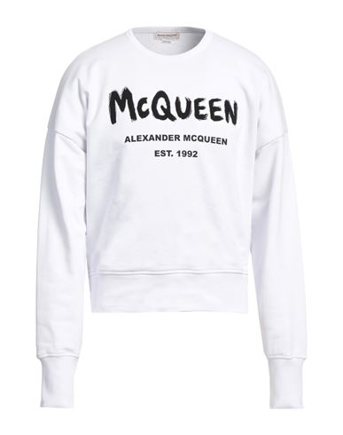 Alexander Mcqueen Man Sweatshirt White Size S Cotton, Elastane, Viscose, Polyester