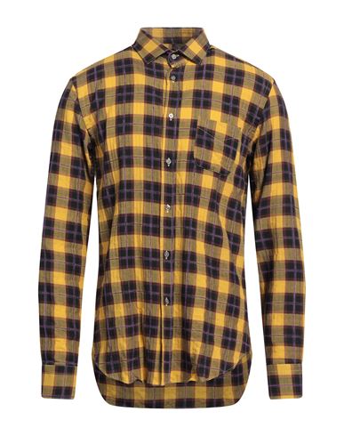 Shop Deuxieme Man Shirt Ocher Size 16 Cotton In Yellow