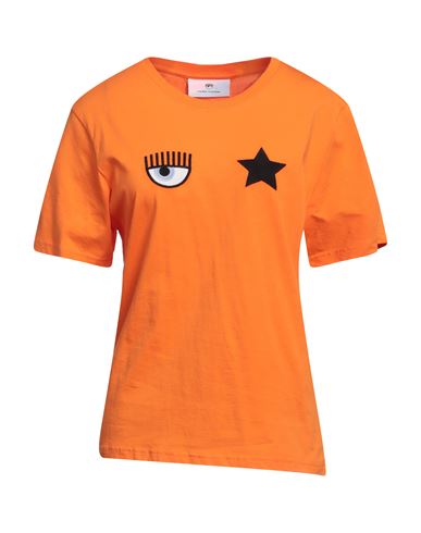 Shop Chiara Ferragni Woman T-shirt Orange Size Xs Cotton
