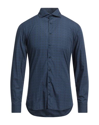 Bastoncino Man Shirt Navy Blue Size 17 ½ Cotton
