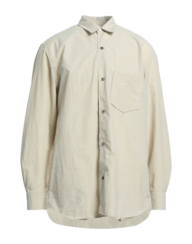 Aglini Man Shirt Beige Size L Polyamide, Cotton