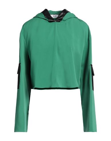 Shop Jijil Woman Sweatshirt Green Size 6 Polyester, Viscose, Elastane, Polyurethane Coated