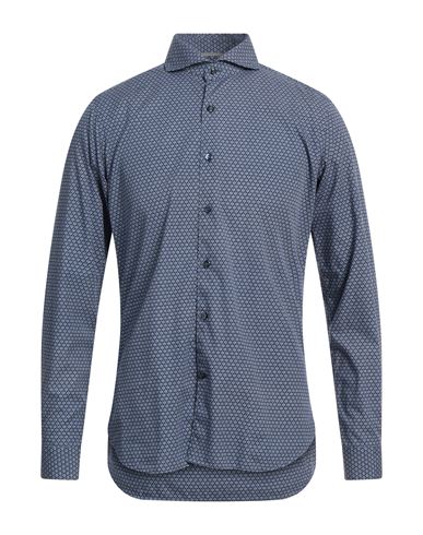 Tintoria Mattei 954 Man Shirt Slate Blue Size 15 ½ Cotton