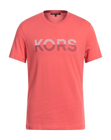 Michael Kors Mens Man T-shirt Coral Size 3xl Cotton In Red