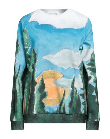 Shop Chloé Woman Sweatshirt Sky Blue Size S Cotton