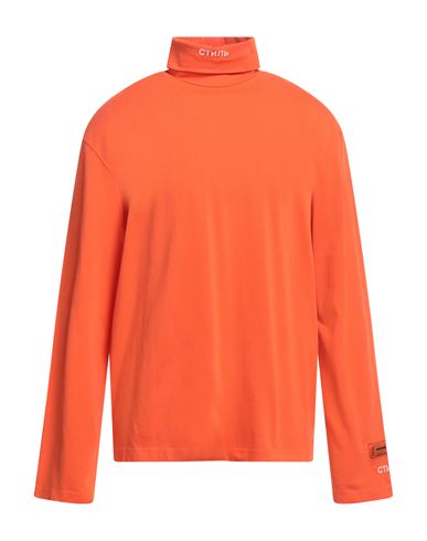 Heron Preston Man T-shirt Orange Size L Cotton