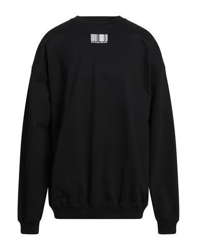 Vtmnts Man Sweatshirt Black Size Xl Cotton, Elastane, Polyester In Black