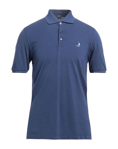 Fedeli Man Polo Shirt Blue Size 48 Cotton