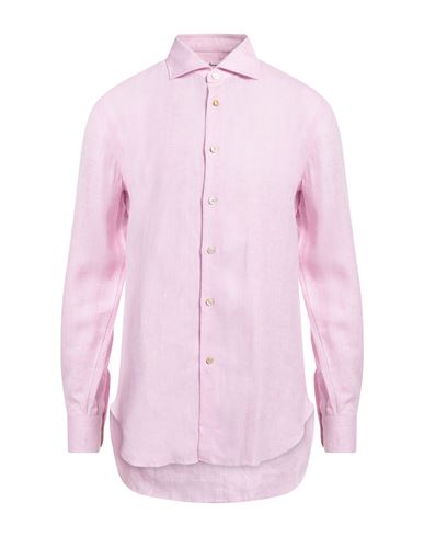 Kiton Man Shirt Pink Size 17 ½ Linen
