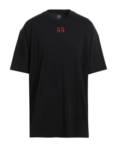 44 Label Group Black T-shirt With Contrasting Logo In Black