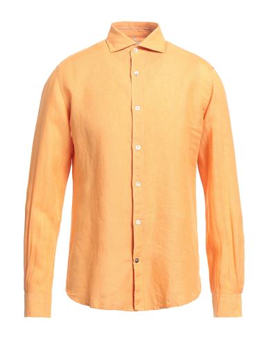 Alley Docks 963 Man Shirt Orange Size Xl Linen