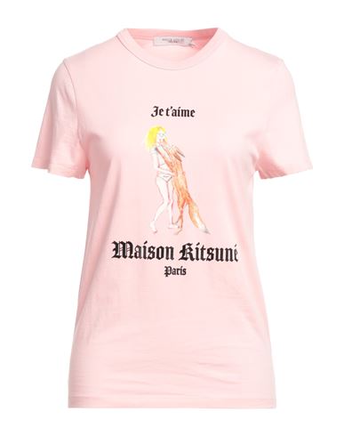 Maison Kitsuné Woman T-shirt Light Pink Size Xl Cotton