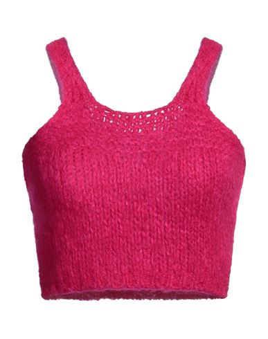 Amelie Rêveur Woman Top Fuchsia Size S/m Acrylic, Mohair Wool, Wool, Polyamide In Pink