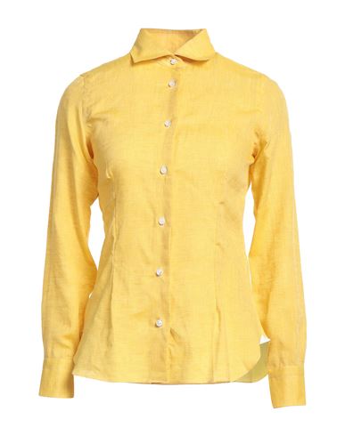 Barba Napoli Woman Shirt Yellow Size 4 Linen