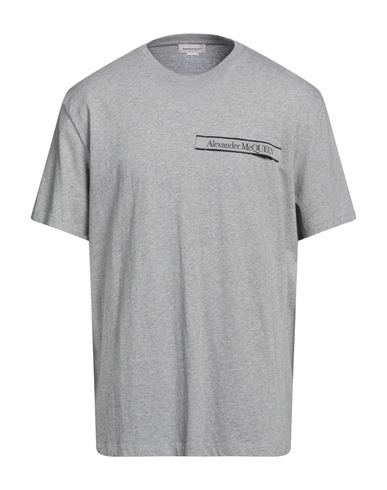 Alexander Mcqueen Man T-shirt Grey Size L Cotton, Elastane, Polyester