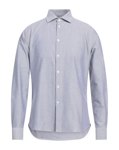 Baldinini Man Shirt Slate Blue Size 15 Cotton