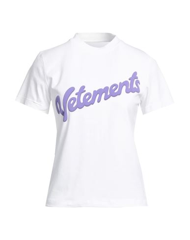 Vetements Woman T-shirt White Size M Cotton, Elastane