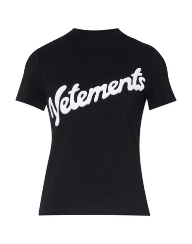 Vetements Woman T-shirt Black Size Xs Cotton, Elastane