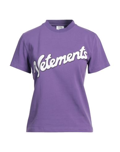 Vetements Woman T-shirt Purple Size L Cotton, Elastane