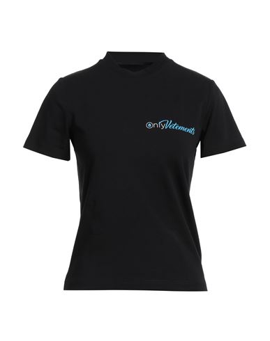 Vetements Woman T-shirt Black Size L Cotton, Elastane