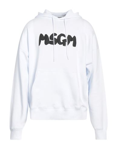 Msgm Man Sweatshirt White Size M Cotton