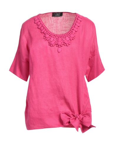 Clips Woman Top Fuchsia Size 12 Linen In Pink