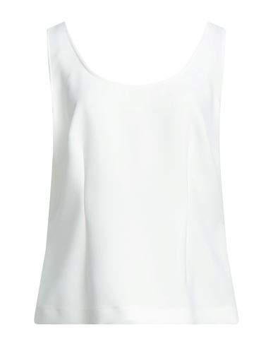 Clips Woman Top Off White Size 10 Polyester, Elastane