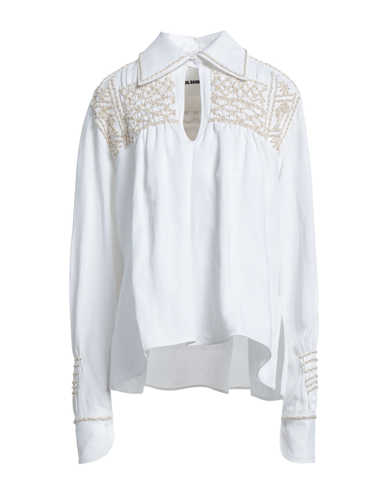 《セール開催中》JIL SANDER レディース トップス ホワイト 32 レーヨン 67% / リネン 33%