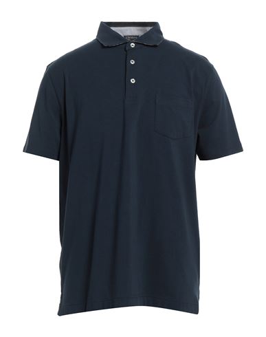 A.testoni A. Testoni Man Polo Shirt Navy Blue Size 48 Cotton, Elastane