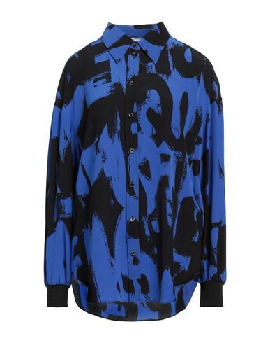 Alexander Mcqueen Woman Shirt Blue Size 6 Silk, Cotton, Polyamide, Elastane