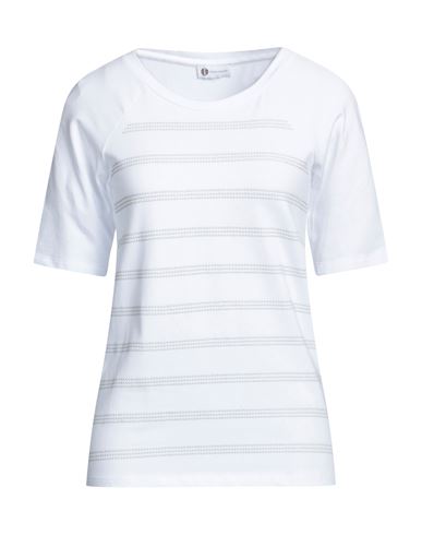 Diana Gallesi Woman T-shirt White Size 4 Cotton, Elastane
