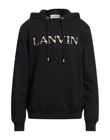 Shop Lanvin Man Sweatshirt Black Size M Cotton, Polyester