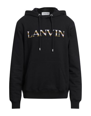 Lanvin Embroidered-logo Drawstring Hoodie In Black