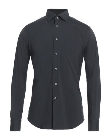 Del Siena Man Shirt Black Size 14 ½ Cotton, Polyamide, Elastane
