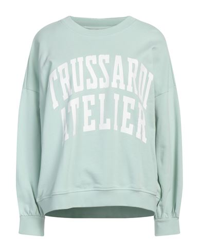 Shop Trussardi Woman Sweatshirt Light Green Size M Cotton, Elastane