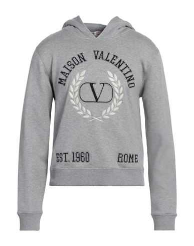 Valentino Garavani Man Sweatshirt Grey Size M Cotton, Elastane