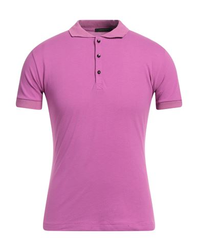 Adriano Langella Man Polo Shirt Mauve Size M Cotton, Elastane In Purple