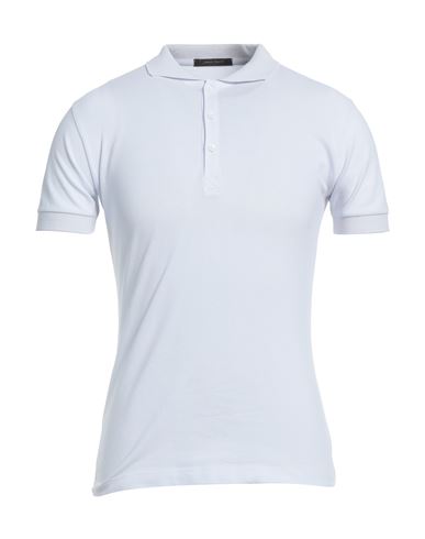 Adriano Langella Man Polo Shirt White Size L Cotton, Elastane