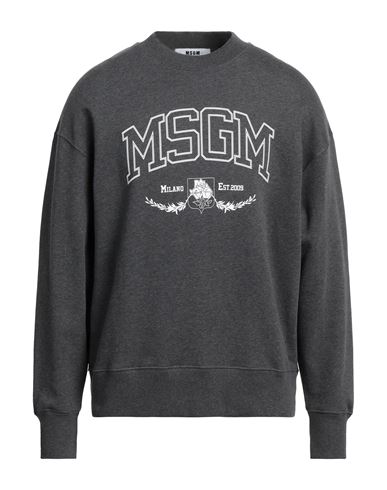 Msgm Man Sweatshirt Lead Size L Cotton In Grey