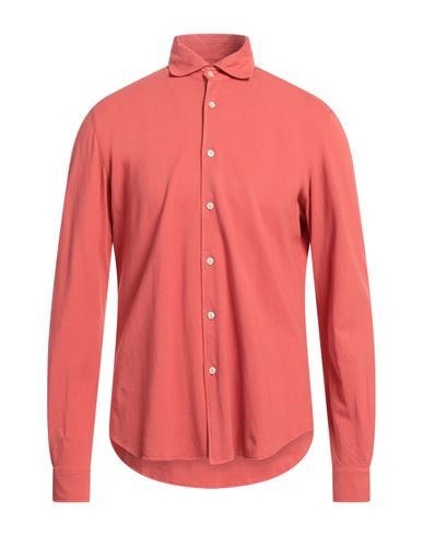 Tintoria Mattei 954 Man Shirt Garnet Size 17 Polyamide, Elastane In Red