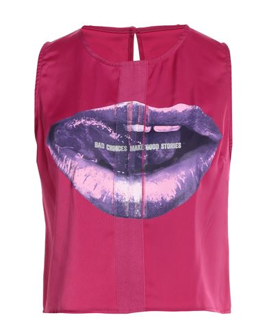 HAPPINESS HAPPINESS WOMAN TOP MAGENTA SIZE S/M POLYESTER, ELASTANE
