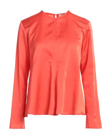 Alysi Woman Top Coral Size 2 Cotton, Silk In Red