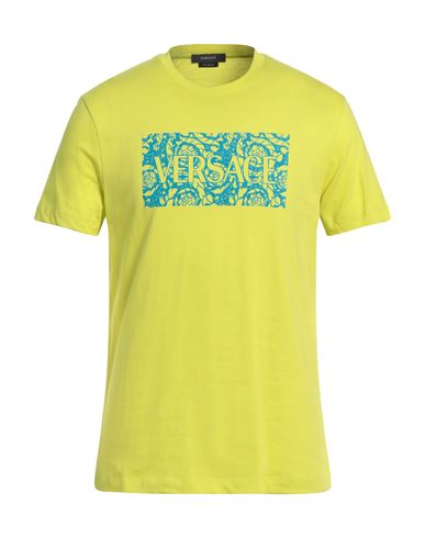 Versace Man T-shirt Acid Green Size L Cotton