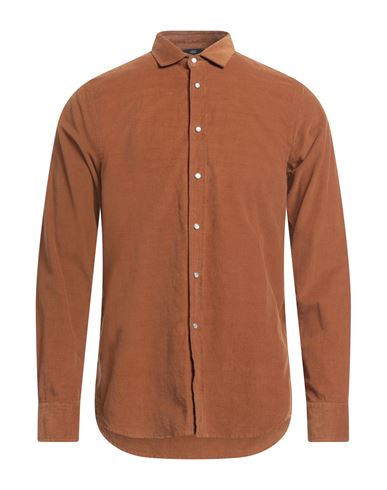 Hōsio Man Shirt Brown Size 16 Cotton