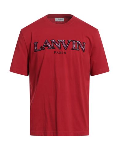 Lanvin Man T-shirt Red Size L Cotton, Polyester