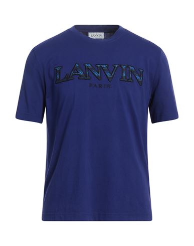 Lanvin Man T-shirt Navy Blue Size L Cotton, Polyester