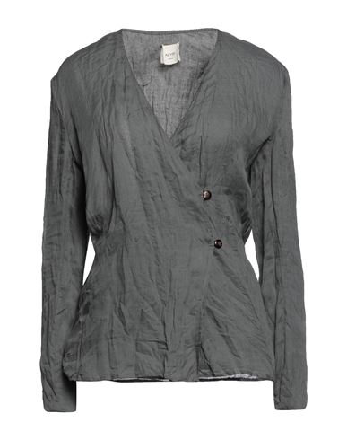 Alysi Woman Shirt Grey Size 2 Ramie, Virgin Wool, Cotton, Metallic Fiber